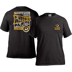 Image One Men's Missouri Tigers Black Baseball Flag T-Shirt