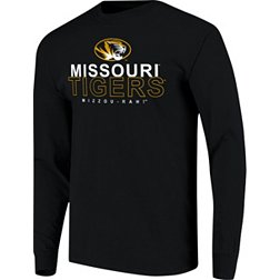 Image One Men's Missouri Tigers Black Overtype Logo Long Sleeve T-Shirt