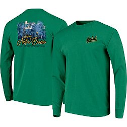 Image One Men's Notre Dame Fighting Irish Green Campus View Long Sleeve T-Shirt
