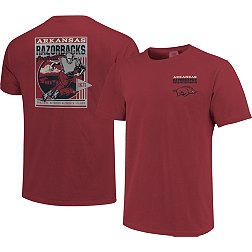 Image One Men's Arkansas Razorbacks Cardinal Retro Poster T-Shirt