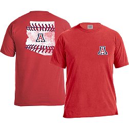 Image One Men's Arizona Wildcats Cardinal Baseball Laces T-Shirt