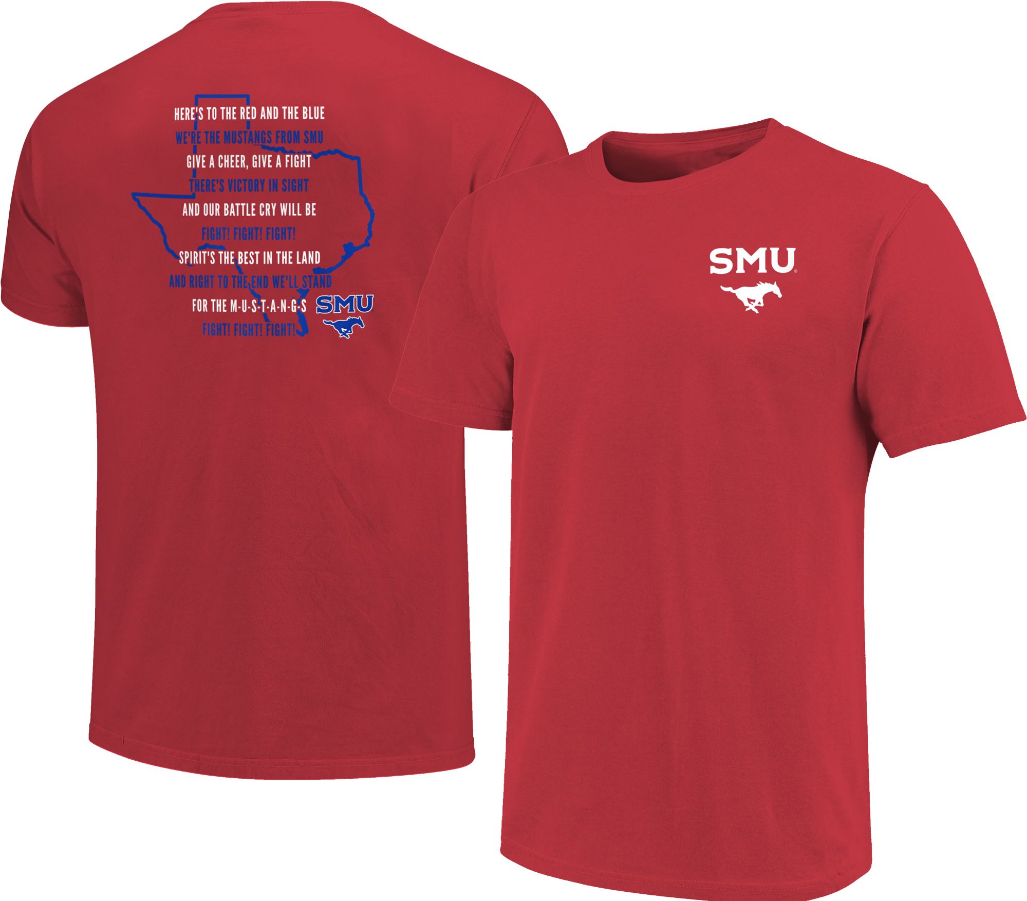 Image One Men's Southern Methodist Mustangs Red Fight Song T-Shirt
