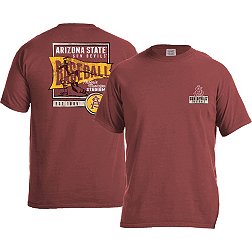 Image One Men's Arizona State Sun Devils Maroon Baseball Flag T-Shirt