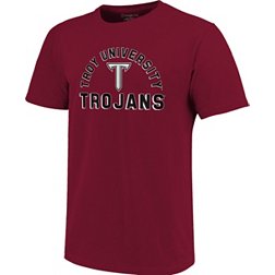 Image One Men's Troy Trojans Cardinal Retro Stack T-Shirt