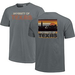 Image One Men's Texas Longhorns Grey Campus Vintage Stripes T-Shirt