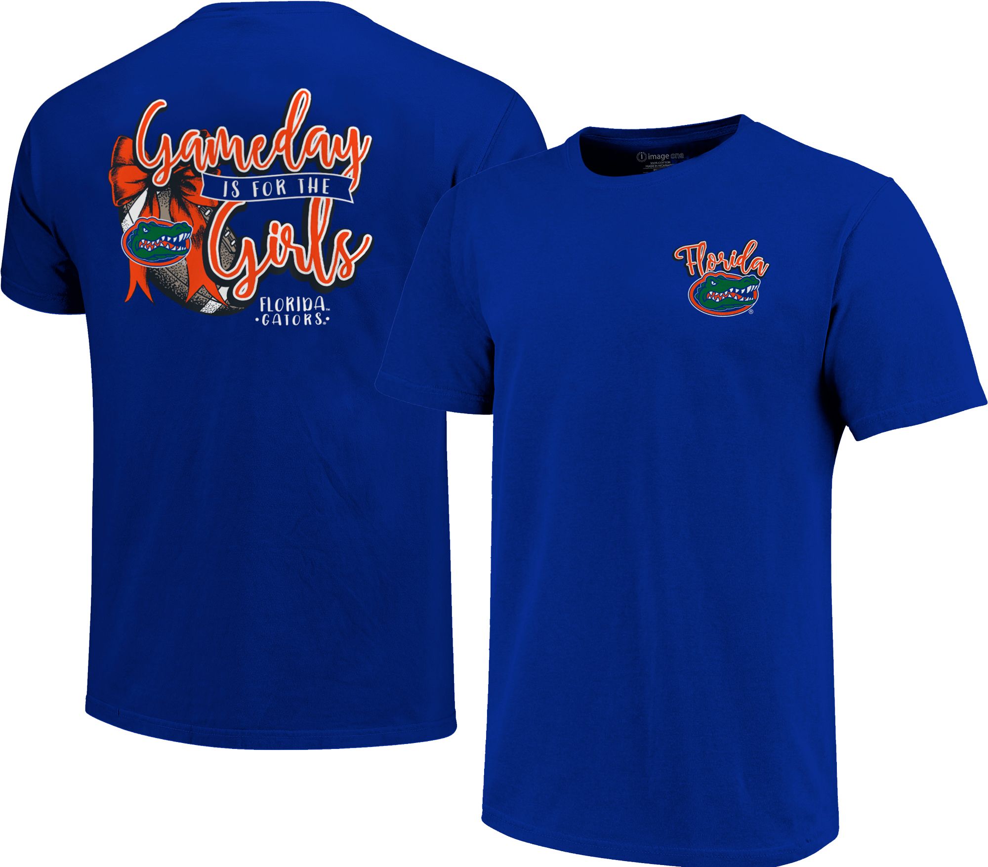 Image One Women's Florida Gators Blue Gameday Bow T-Shirt