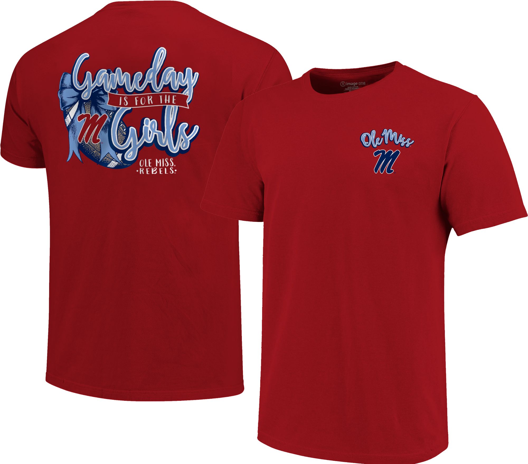 Image One Women's Ole Miss Rebels Red Gameday Bow T-Shirt