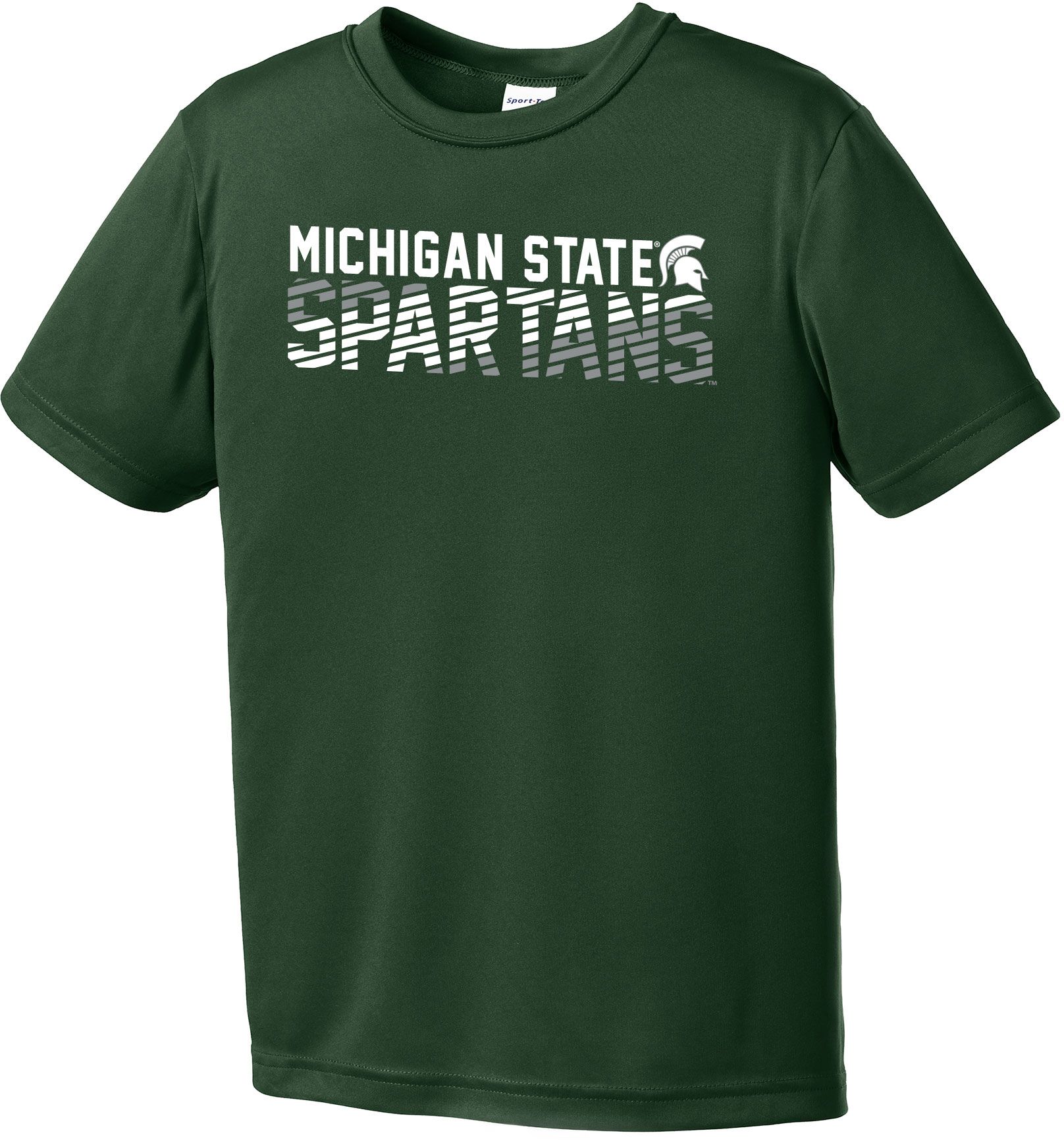 Image One Youth Michigan State Spartans Green Diagonal Competitor T-Shirt