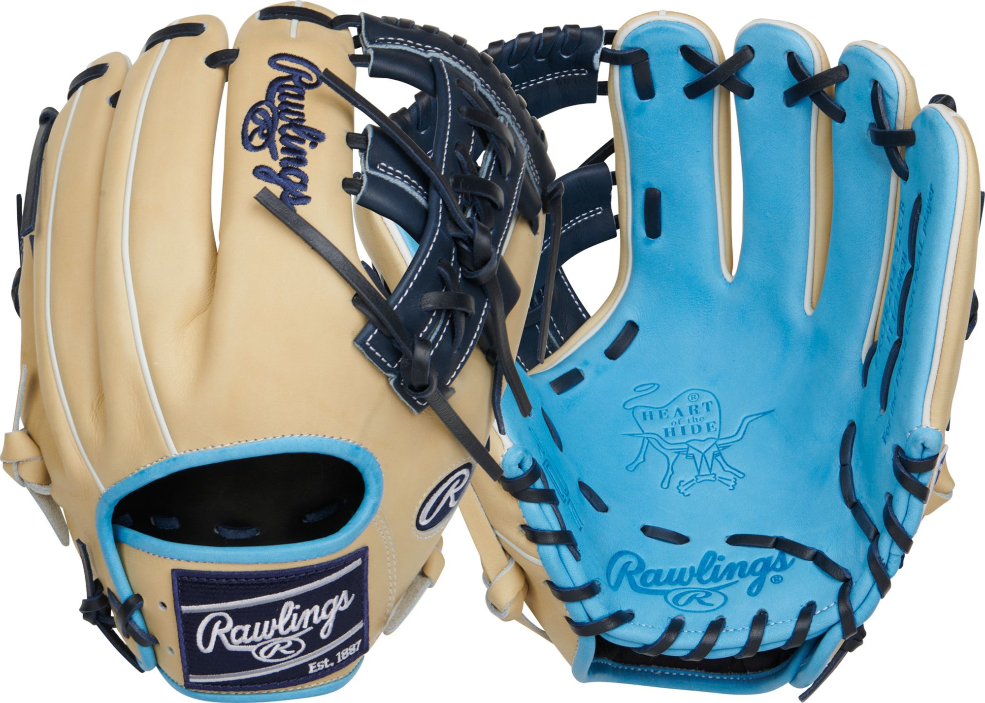 Rawlings 11.5” HOH Series Glove, Carolina Blue/Navy