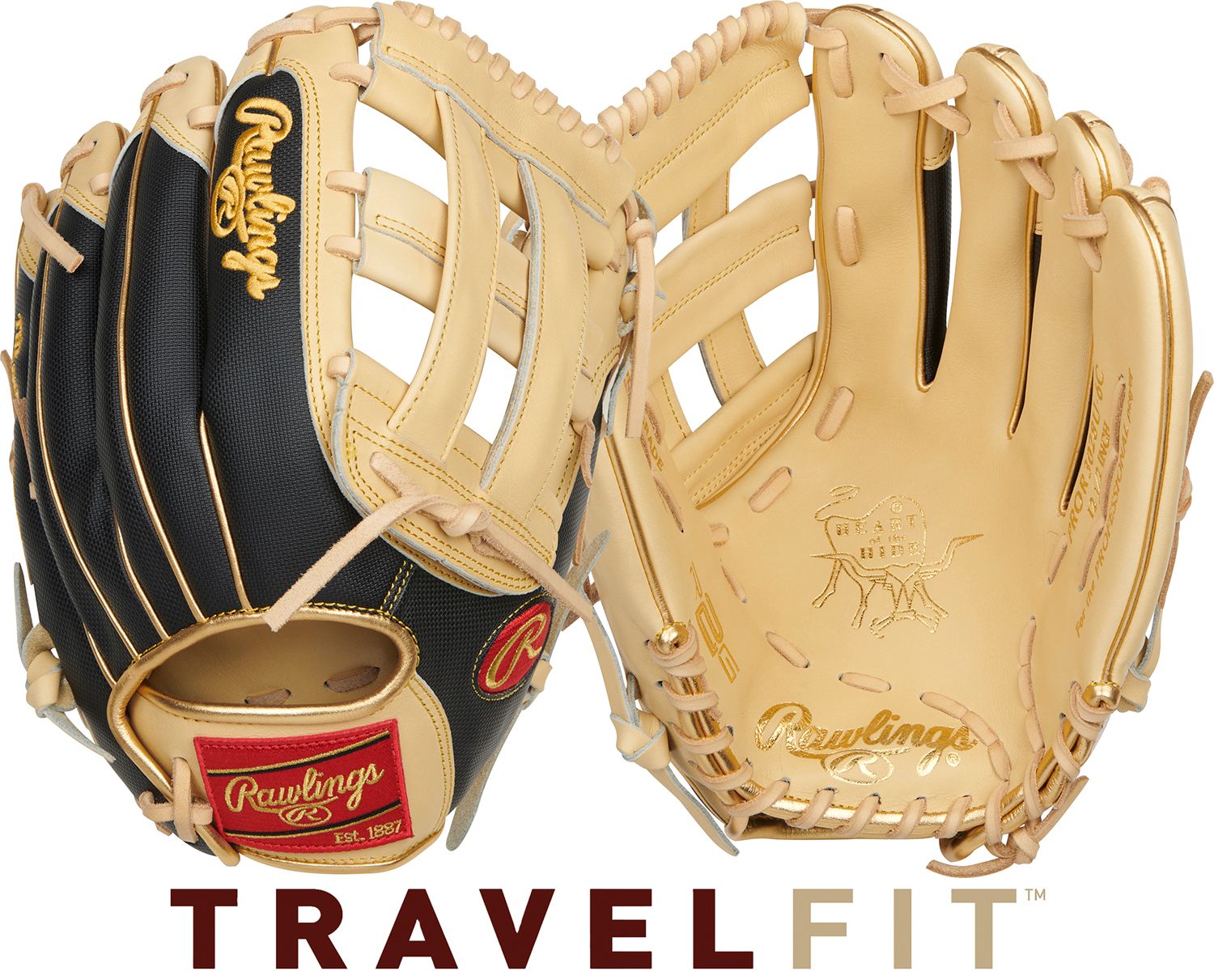 Rawlings 12.5” HOH R2G ContoUR Fit Series Glove, Camel/Black