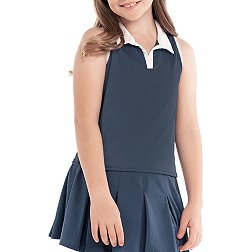 Lucky In Love Girls' Winning Day Cropped Sleeveless Polo
