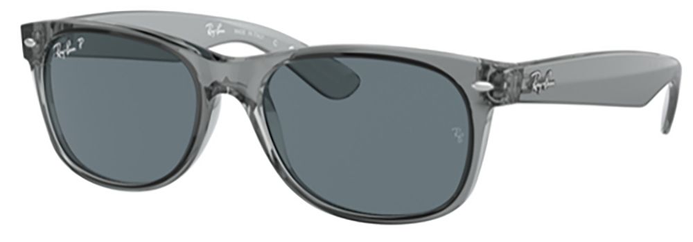 Photos - Sunglasses Ray-Ban New Wayfarer , Men's, Transparent Grey/dark Blue | Fathe 