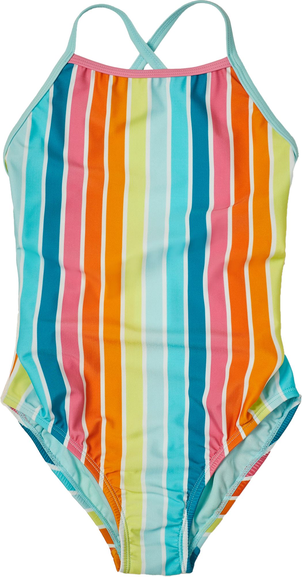 Speedo Girls' Printed X Back One Piece Swimsuit