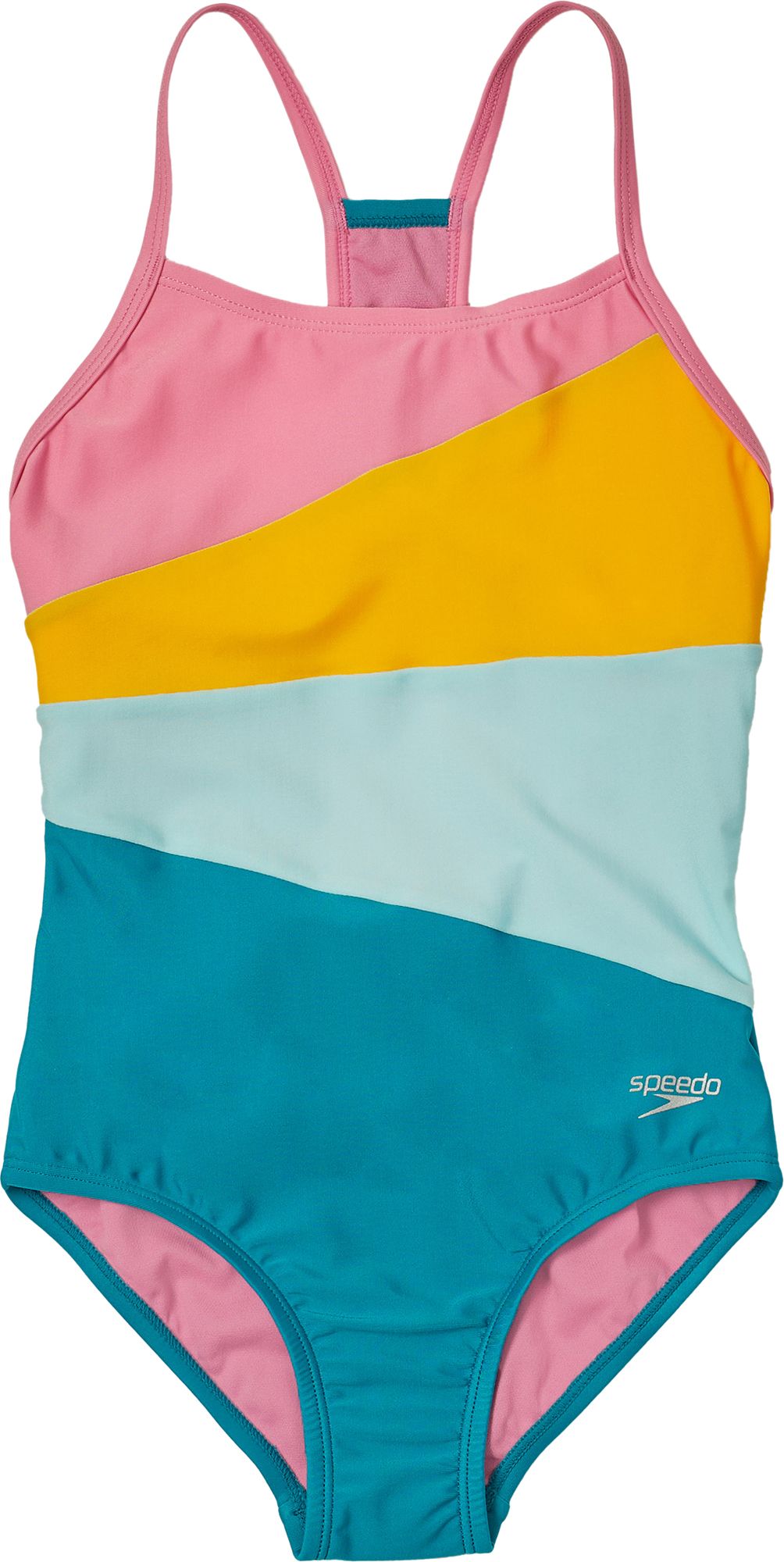 Speedo Girls' Radiating Splice One Piece Swimsuit
