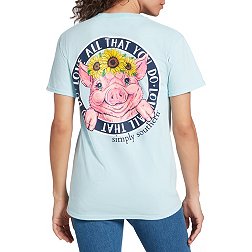 Simply Southern Women's Sun Pig Short Sleeve Graphic T-Shirt