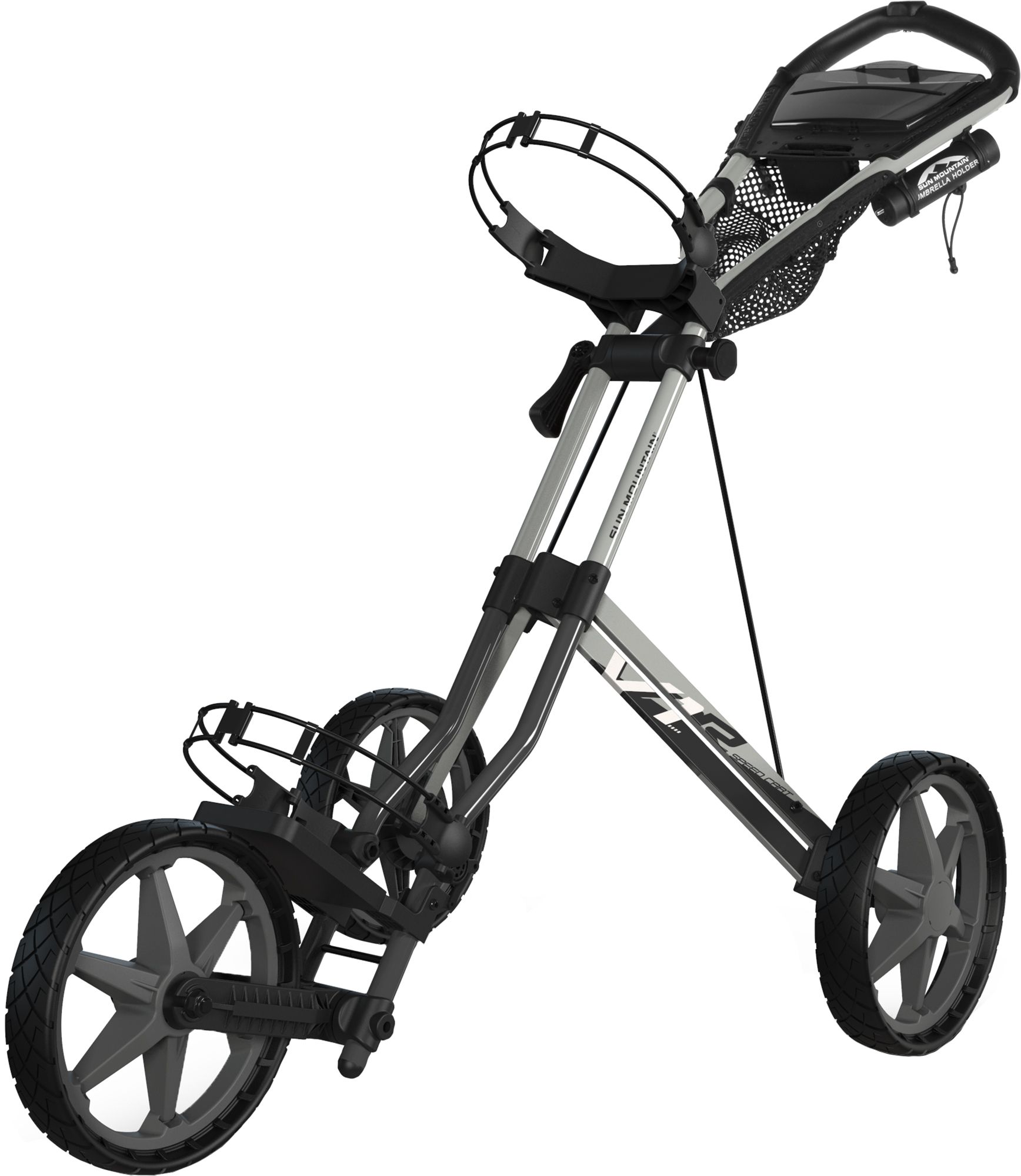Sun Mountain 2022 Speed Cart V1R Golf Caddie, Steel/Platinum Gray