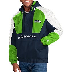 Starter Men's Seattle Seahawks Body Check Navy/Green Pullover Jacket