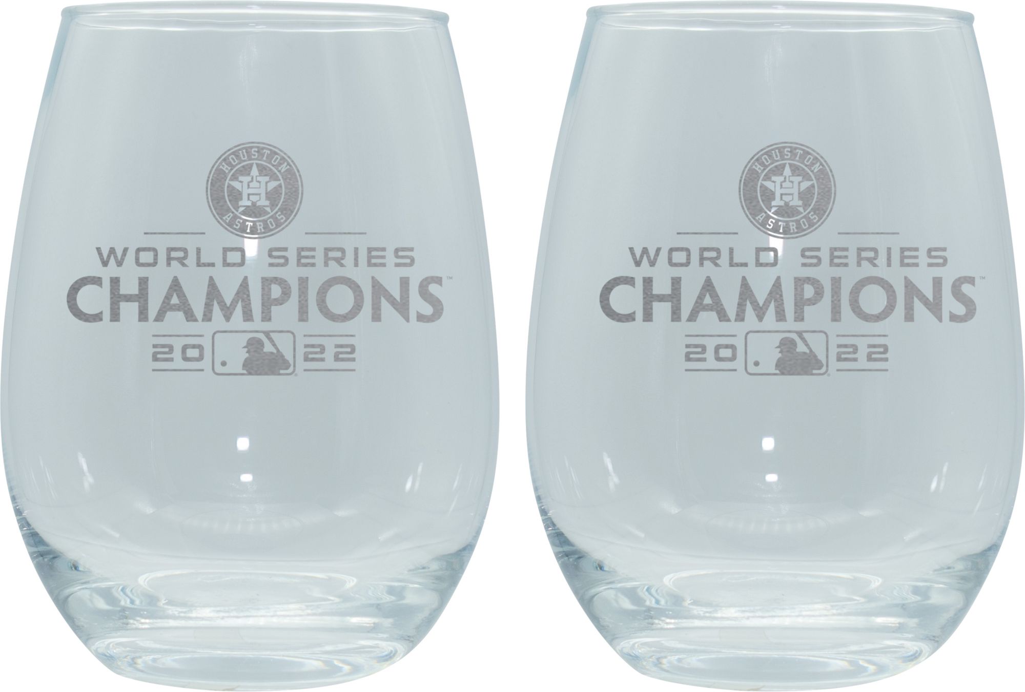 The Memory Company 2022 World Series Champions Houston Astros Stemless Wine Glass Set