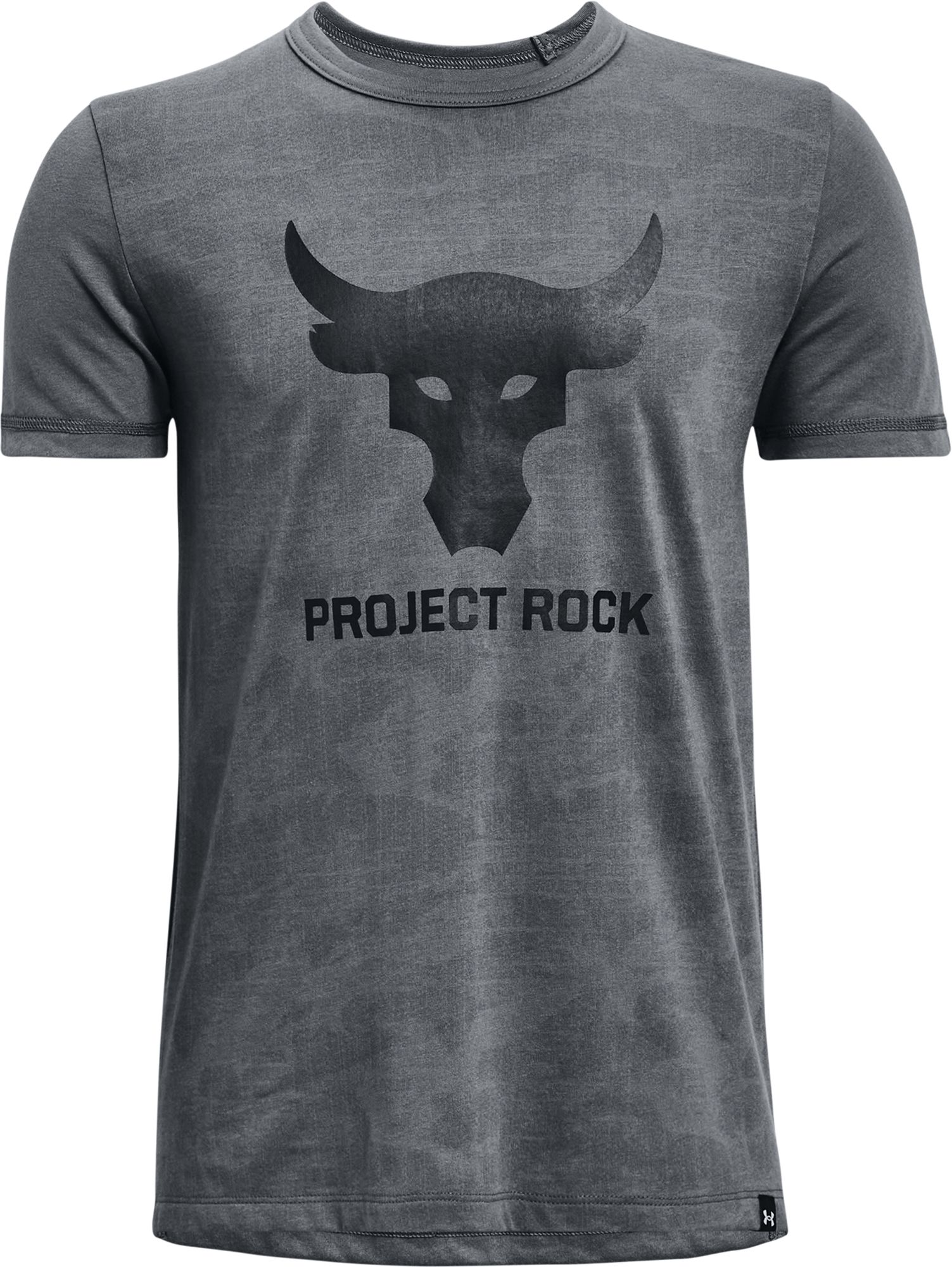 Under Armour Project Rock Tee Womens Short Sleeve Black Camo Bull