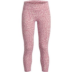 Under Armour Pants Girls Small Pink Capri Tight Leggings Athletic Youth Kids