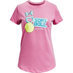 Under Armour Girls' Softball Sticker Short Sleeve Shirt