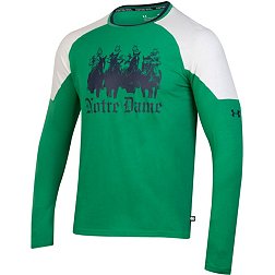 Under Armour Men's Notre Dame Fighting Irish Green and White Iconic Longsleeve T-Shirt