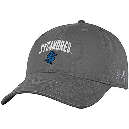 Under Armour Men's Indiana State Sycamores Grey Washed Performance Cotton Adjustable Hat