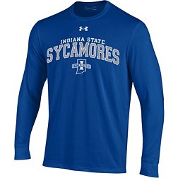 Under Armour Men's Indiana State Sycamores Sycamore Blue Performance Cotton Longsleeve T-Shirt