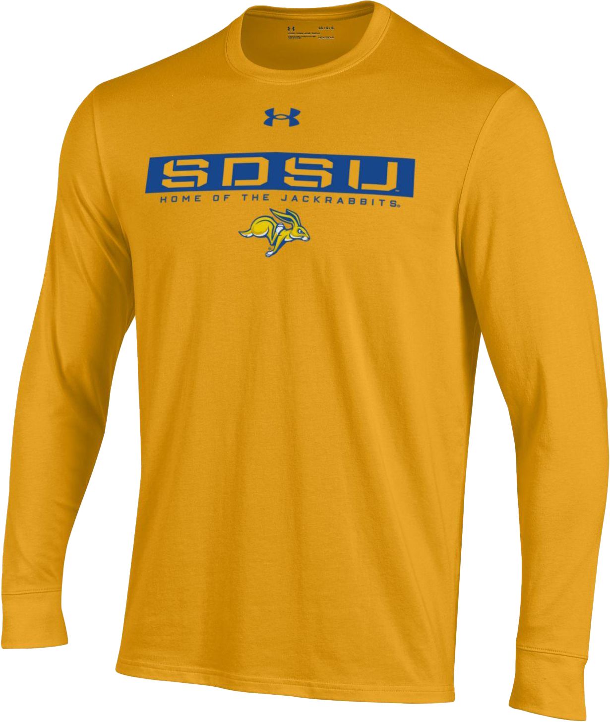 Under Armour Men's South Dakota State Jackrabbits Gold Performance Cotton Longsleeve T-Shirt