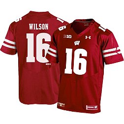 Under Armour Men's Wisconsin Badgers Red #16 Russell Wilson Replica Jersey