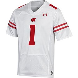 Under Armour Men's Wisconsin Badgers #1 White Replica Football Jersey