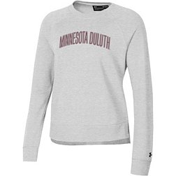 Under Armour Women's Minnesota-Duluth  Bulldogs Silver All Day Crewneck Sweatshirt