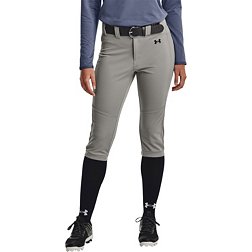 Alleson Athletic Girls Fast Pitch Softball Pants with Belt Loops,  Grey/Navy, Medium 