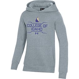 Under Armour Youth College of Idaho Yotes Grey All Day Fleece Hoodie