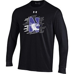 Under Armour Youth Northwestern Wildcats Black Performance Cotton Longsleeve T-Shirt
