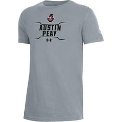 Under Armour Youth Austin Peay Governors Grey Performance Cotton T-Shirt