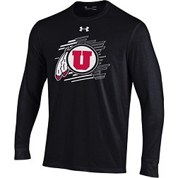 Under Armour Youth Utah Utes Black Performance Cotton Longsleeve T-Shirt
