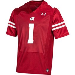 Under Armour Youth Wisconsin Badgers #1 Red Replica Football Jersey