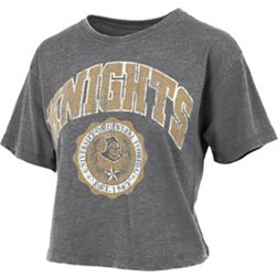 Pressbox Women's UCF Knights Black Vintage Cropped T-Shirt