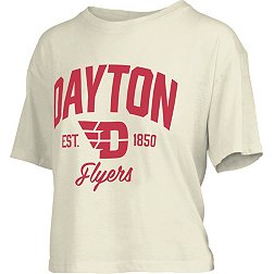 Pressbox Women's Dayton Flyers White Knobie Crop T-Shirt