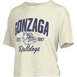 Pressbox Women's Gonzaga Bulldogs White Knobie Crop T-Shirt