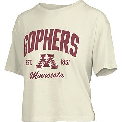 Pressbox Women's Minnesota Golden Gophers White Knobie Crop T-Shirt