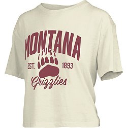 Pressbox Women's Montana Grizzlies White Knobie Crop T-Shirt