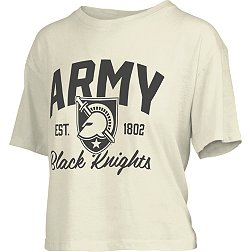Pressbox Women's Army West Point Black Knights White Knobie Crop T-Shirt