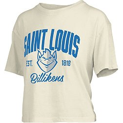 Pressbox Women's Saint Louis Billikens White Knobie Crop T-Shirt