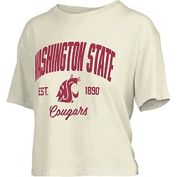 Pressbox Women's Washington State Cougars White Knobie Crop T-Shirt