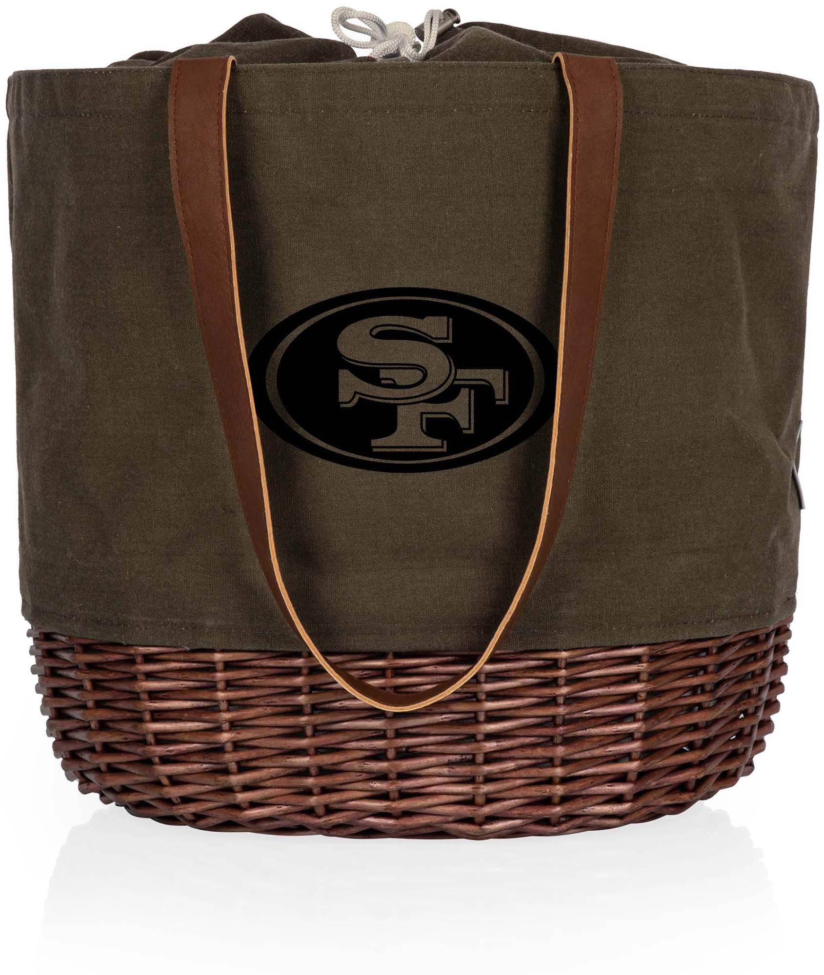 Picnic Time San Francisco 49ers Coronado Canvas and Willow Basket Tote