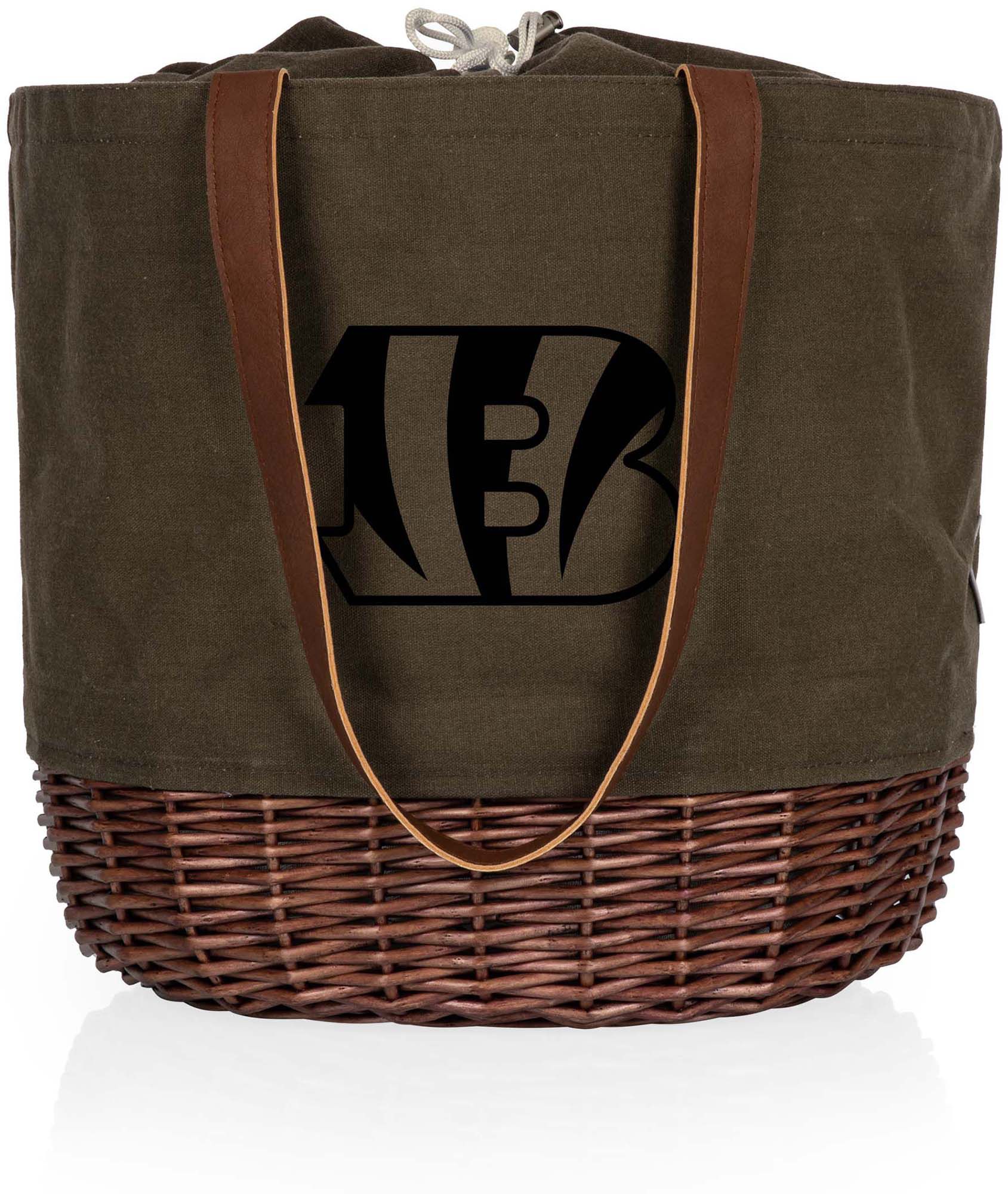 Picnic Time Cincinnati Bengals Coronado Canvas and Willow Basket Tote