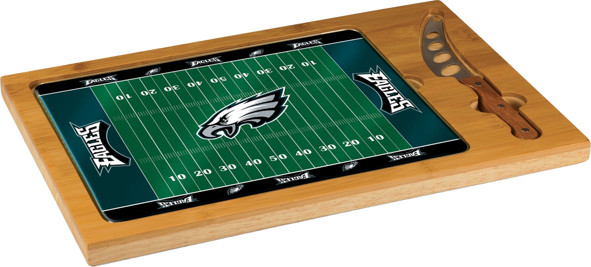 Picnic Time Philadelphia Eagles Glass Top Cutting Board Set