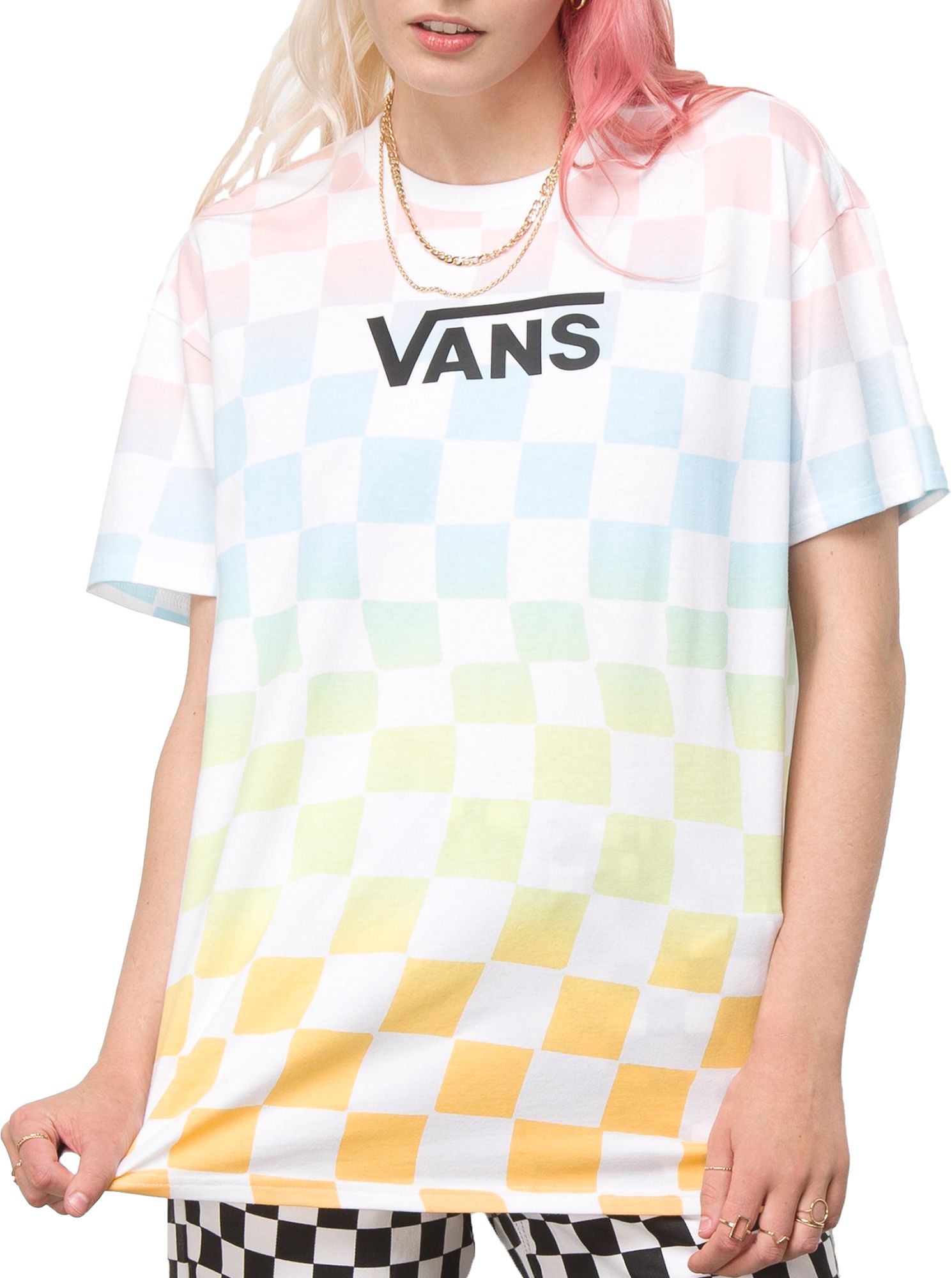 Checkerboard rainbow 2024 vans shirt